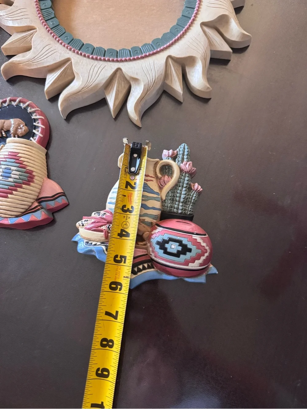 VTG Plastic Cactus Wolf Buffalo & Sunflower Wall  Decor